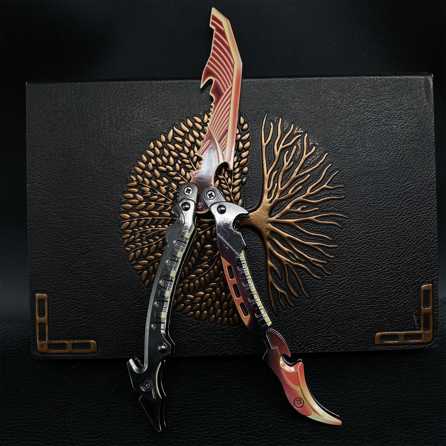 Metal CODM Thunder Flame  Butterfly Knife Replica For Display