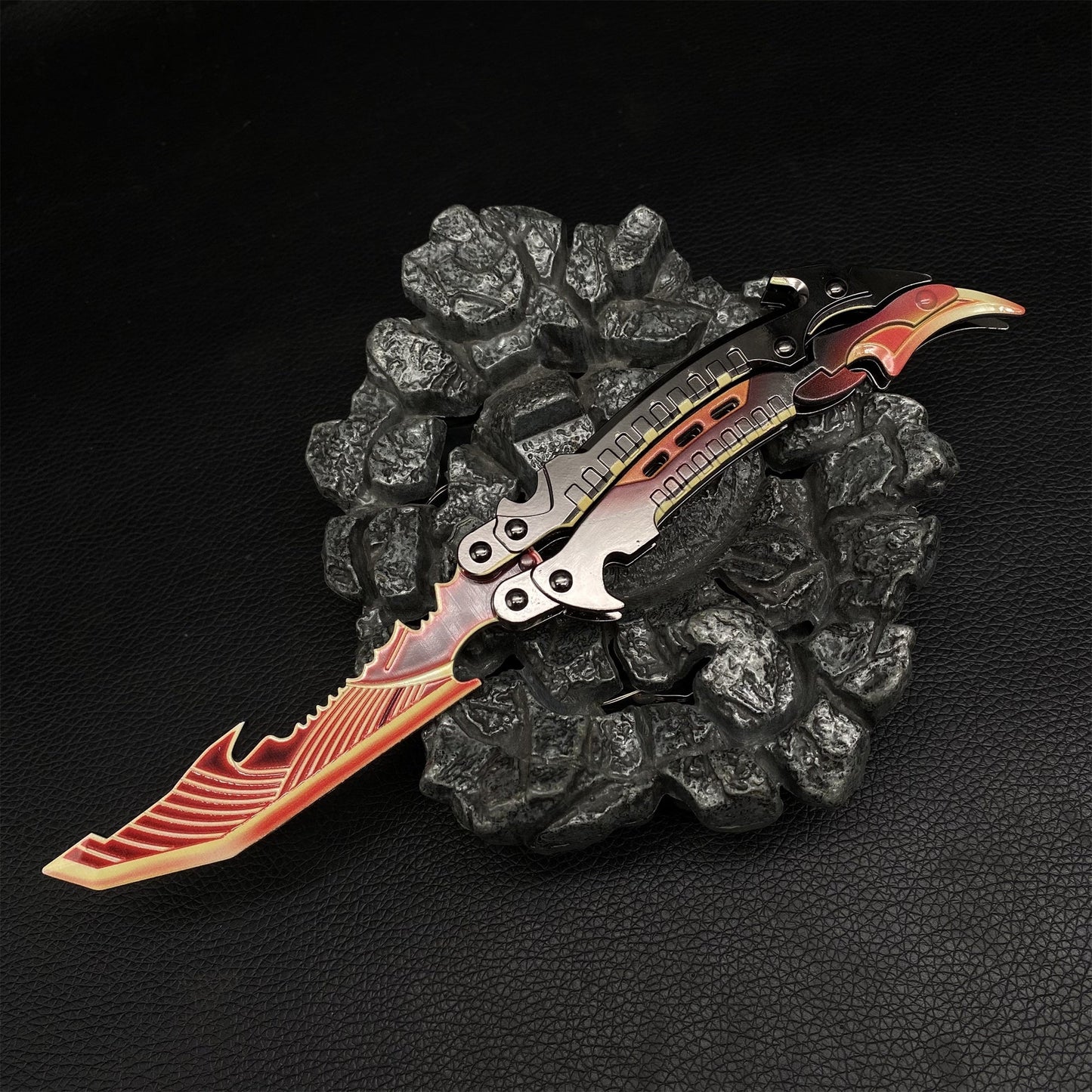 Metal CODM Thunder Flame  Butterfly Knife Replica For Display