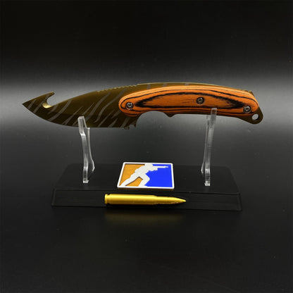 420 Steel CS Tiger Tooth Skin Gut Knife Outdoor Camping Knife For Collection