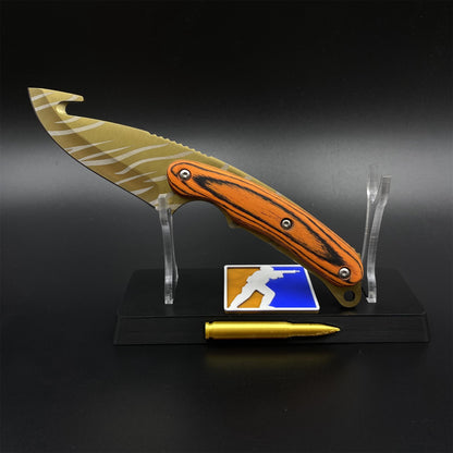 420 Steel CS Tiger Tooth Skin Gut Knife Outdoor Camping Knife For Collection