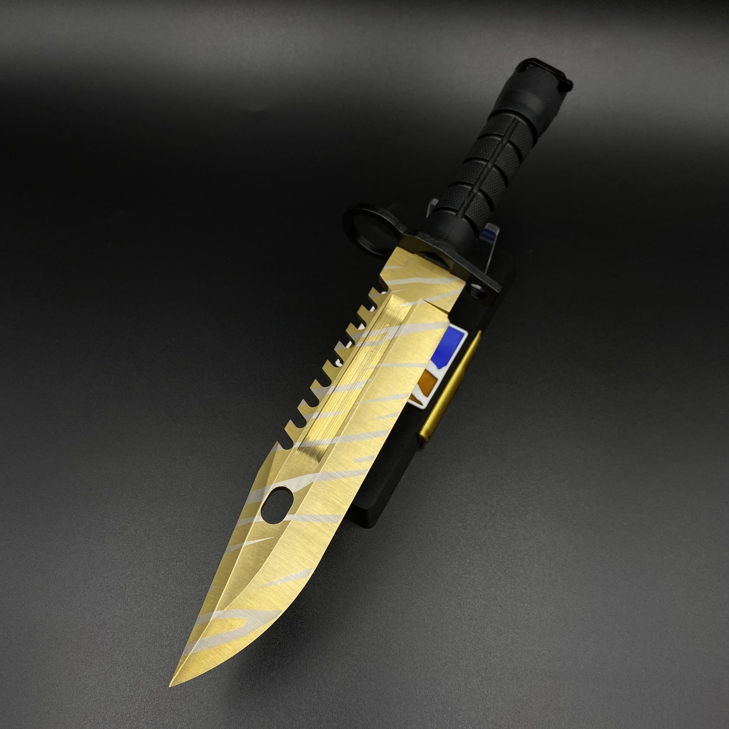 Life-Size CS Tiger Tooth Skin M9 Bayonet 420 Steel Dull Blade Replica For Collection