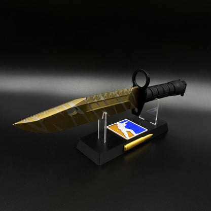 Life-Size CS Tiger Tooth Skin M9 Bayonet 420 Steel Dull Blade Replica For Collection