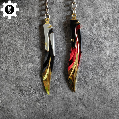 Mini Tilde Knife Tiny Keychain Metal Pendant 2 In 1 Pack
