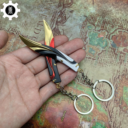 Mini Tilde Knife Tiny Keychain Metal Pendant 2 In 1 Pack