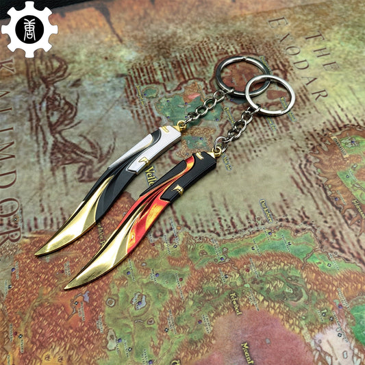 Mini Tilde Knife Tiny Keychain Metal Pendant 2 In 1 Pack