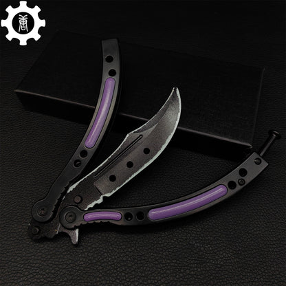 Ultraviolet Balisong Stainless Steel Game Butterfly Knife 