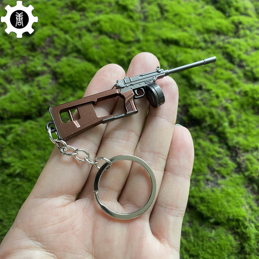 Tiny V61 Submachine Gun Model Metal Keychain