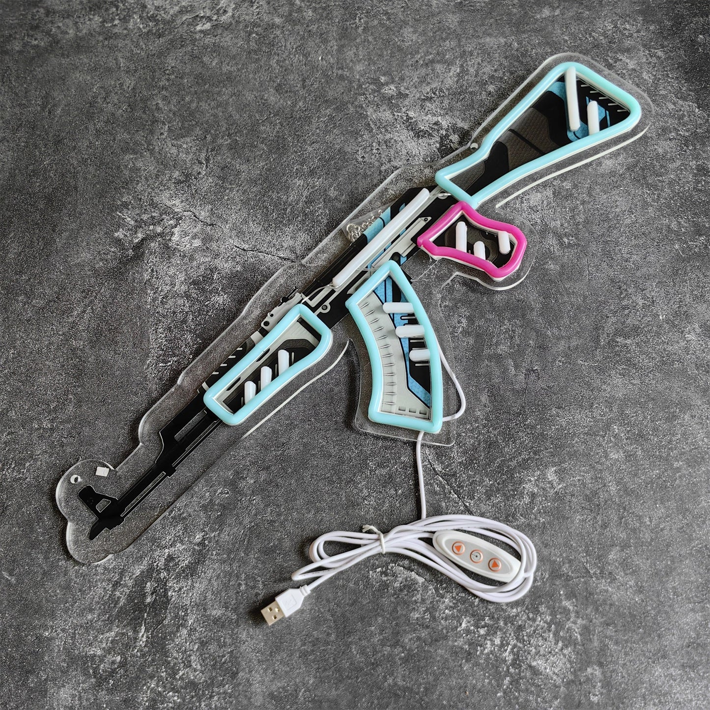 AK47 Vulcan 3D Colorful Neon Light Wall Decor