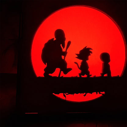 WuKong Monkey King Wood Cube Led Light Desk Decor