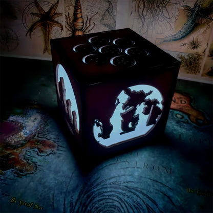 WuKong Monkey King Wood Cube Led Light Desk Decor