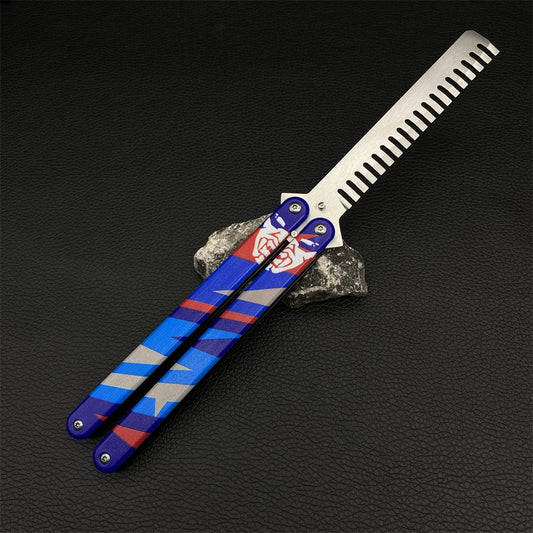 Blunt Blade Stainless Steel Yoru Comb Balisong Butterfly Trainer