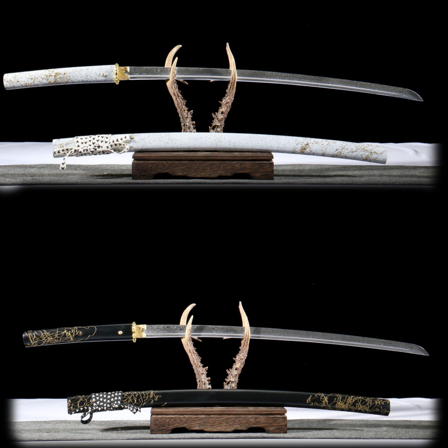 GOY Atsu Katana Damascus Steel Forged Gilded Dawn Gilded Night Samurai Sword