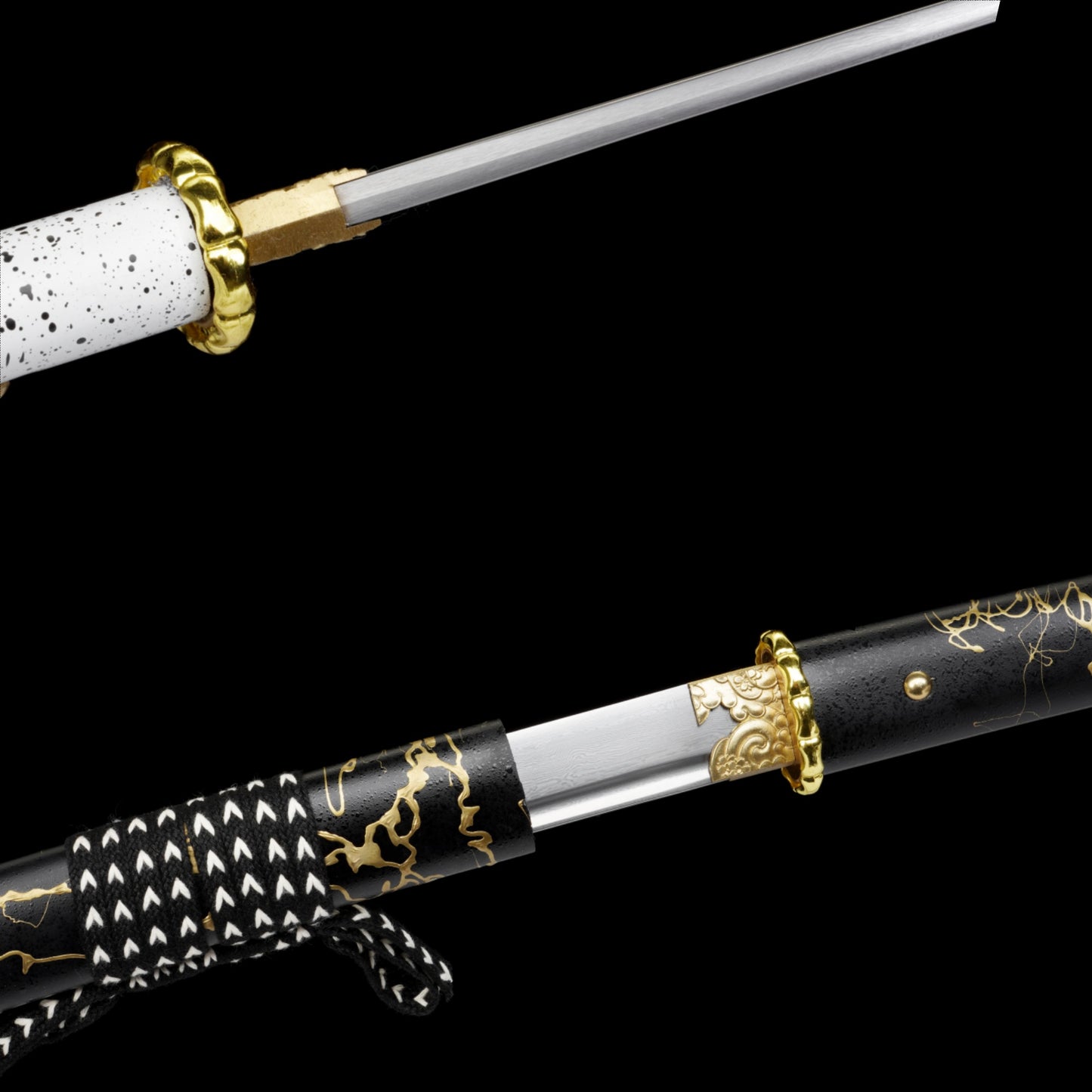 GOY Atsu Katana Damascus Steel Forged Gilded Dawn Gilded Night Samurai Sword