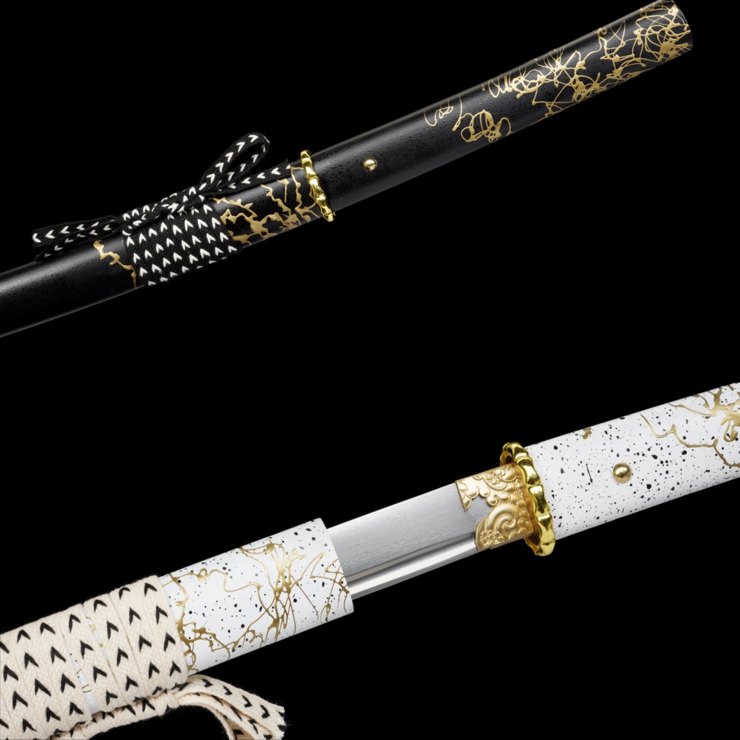 GOY Atsu Katana Damascus Steel Forged Gilded Dawn Gilded Night Samurai Sword