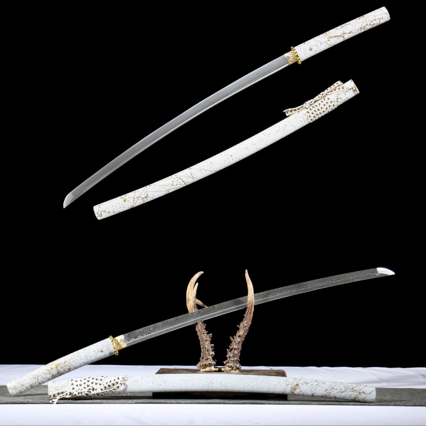 GOY Atsu Katana Damascus Steel Forged Gilded Dawn Gilded Night Samurai Sword