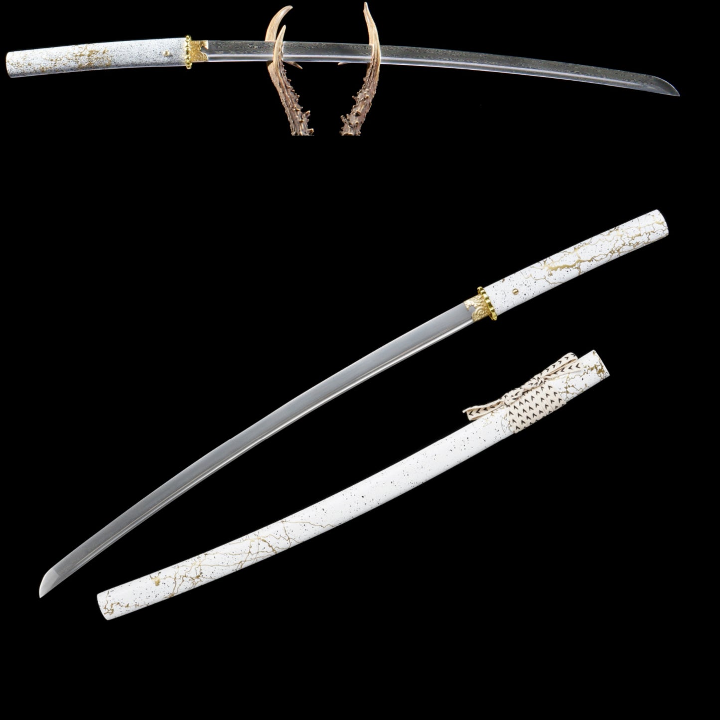 GOY Atsu Katana Damascus Steel Forged Gilded Dawn Gilded Night Samurai Sword