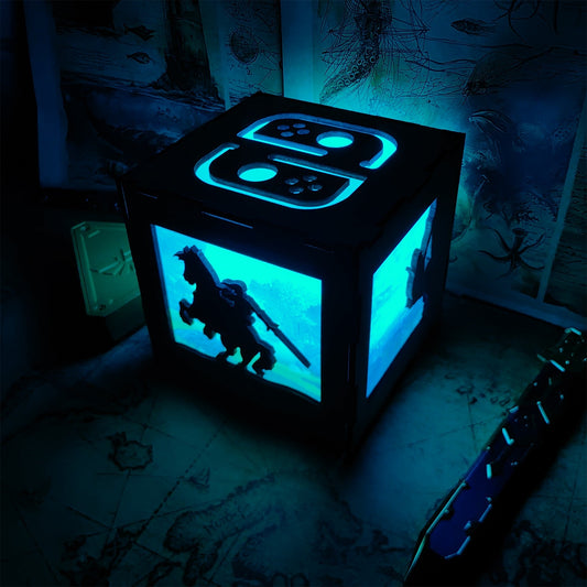 Link Figures Wood Cube Light Desk Decor