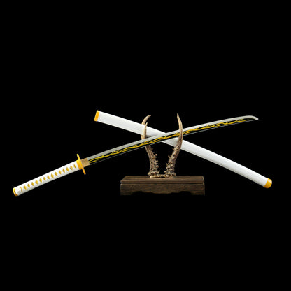 Zenitsu Agatsuma Nichirin Sword Handmade Carbon Steel Katana For Collection