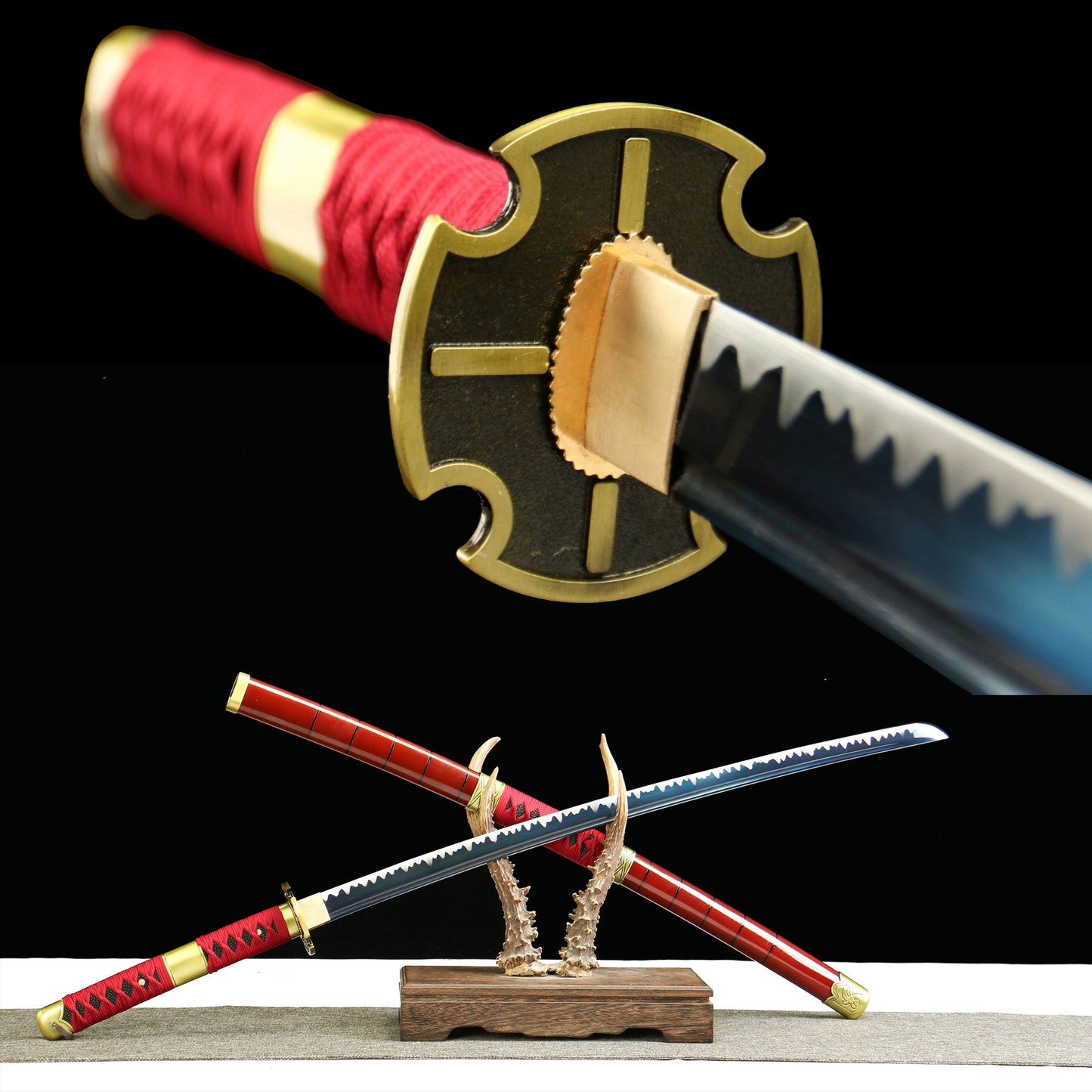 Zoro Sandai Kitetsu Katana Carbon Steel Replica For Collection