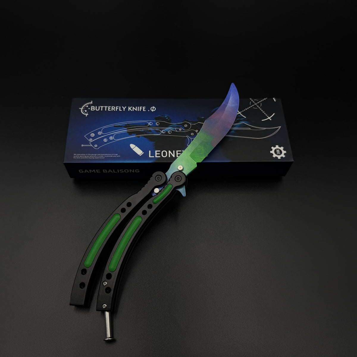 CS Butterfly Knife Gamma Doppler Unsharpened Balisong Trainer