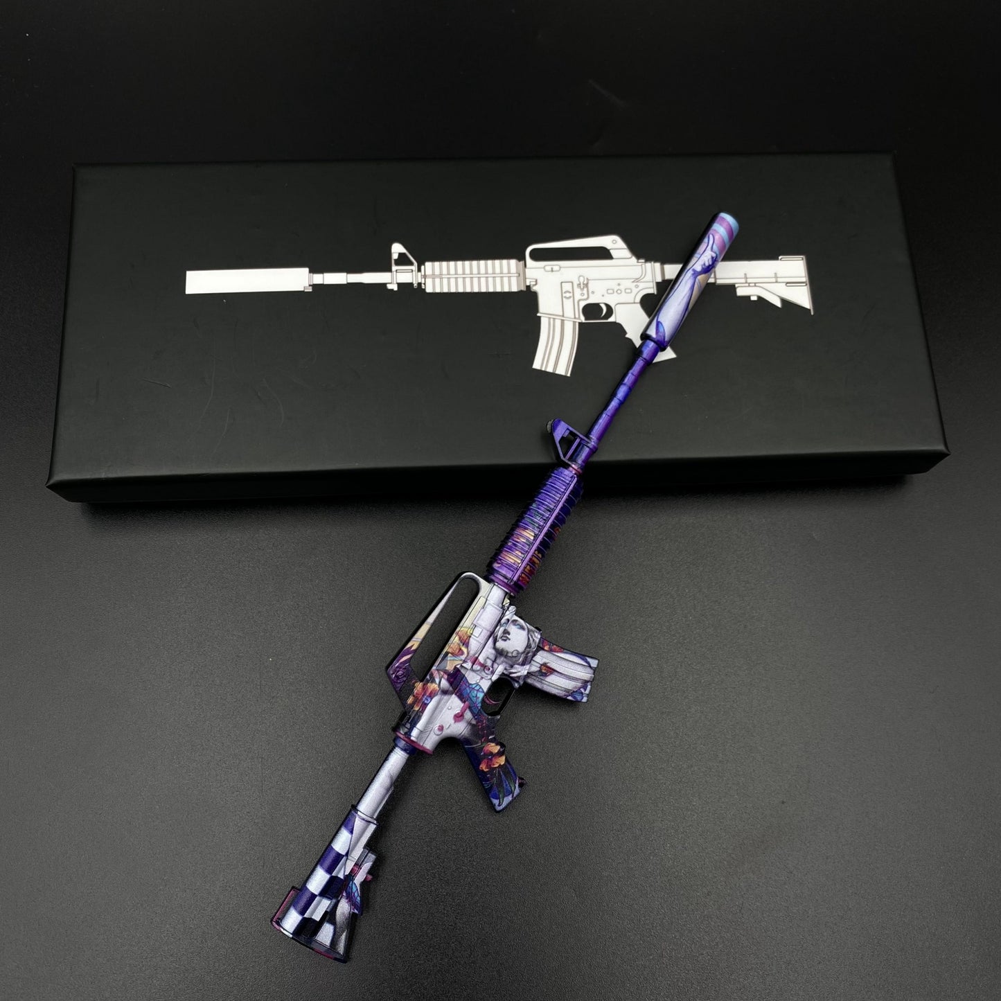 CS M4A1‑S Vaporwave Metal Tiny Gun Replica for Collectible