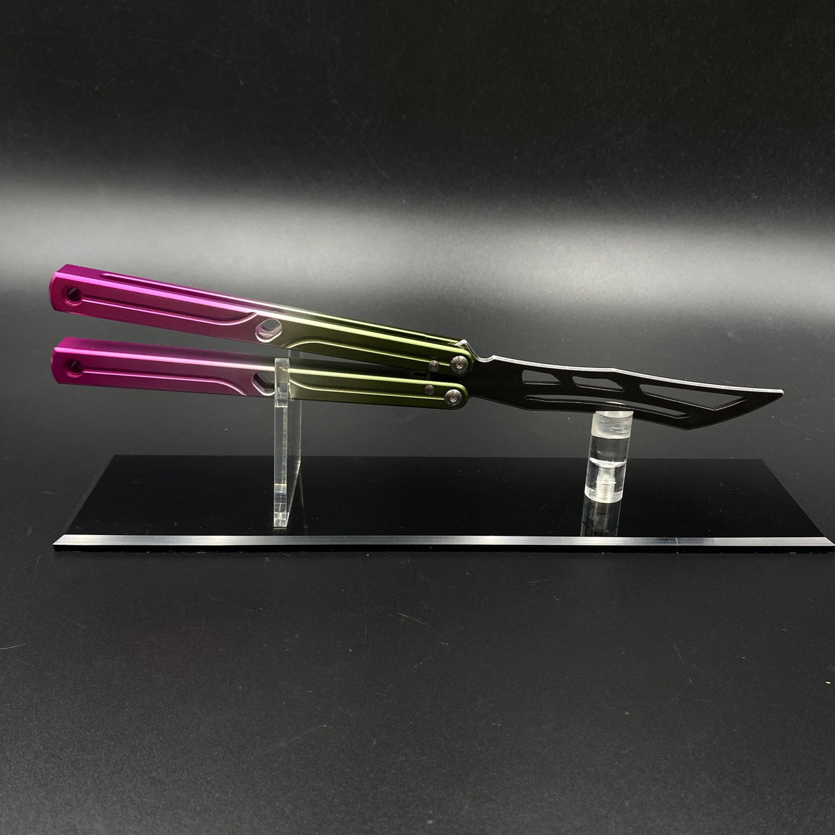 CNC Gradient Balisong Butterfly Knife Trainer Collectible Display Ornament