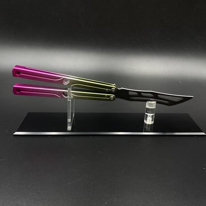 CNC Gradient Balisong Butterfly Knife Trainer Collectible Display Ornament