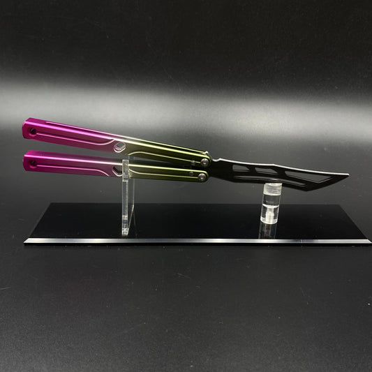 CNC Gradient Balisong Butterfly Knife Trainer Collectible Display Ornament