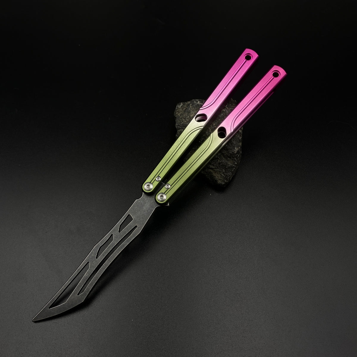 CNC Gradient Balisong Butterfly Knife Trainer Collectible Display Ornament