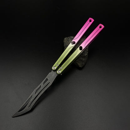 CNC Gradient Balisong Butterfly Knife Trainer Collectible Display Ornament
