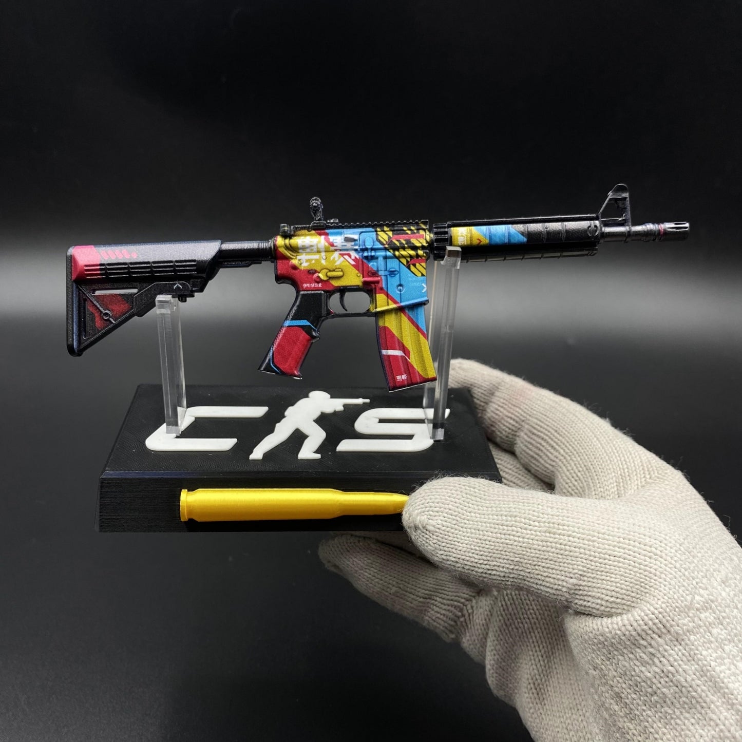 Metal Tiny CS M4A4 Cyber Security Gun Miniature For Collection