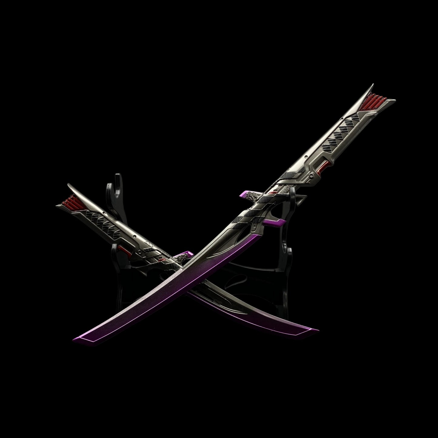 Metal Dual Katana Deadly Duet Replica - Dull Blade Miniature