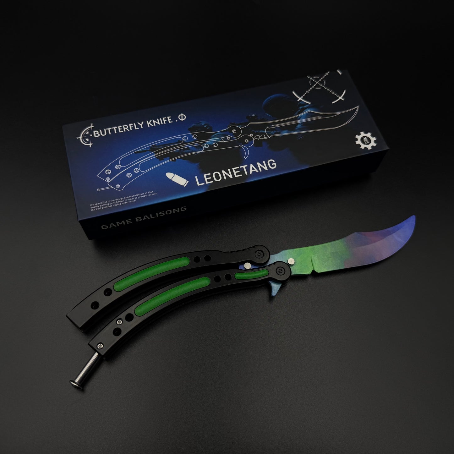 CS Butterfly Knife Gamma Doppler Unsharpened Balisong Trainer