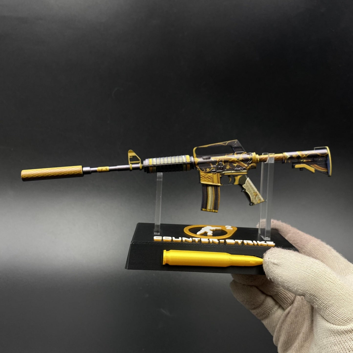 CS2 M4A1-S Golden Coil Mini Metal Replica Gun for Collectible