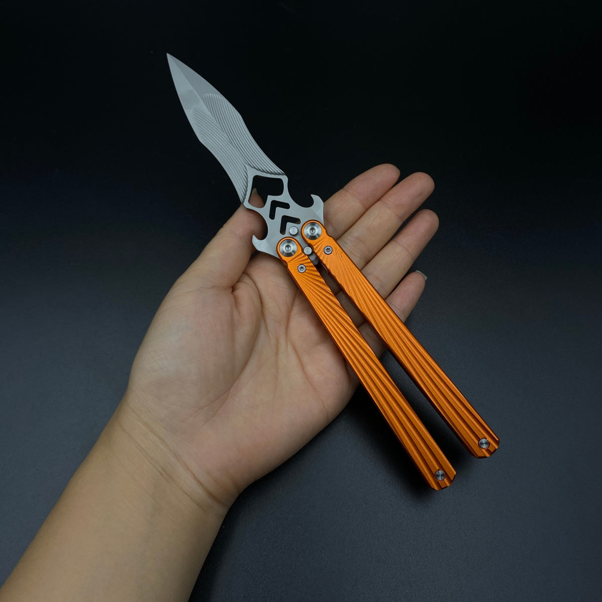 IRL CNC Balisong Trainer Butterfly Knife Trainer Unsharpened Practice Balisong Collectible