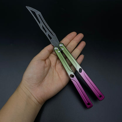 CNC Gradient Balisong Butterfly Knife Trainer Collectible Display Ornament