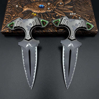1:1 Scale Replica of Rogue Dagger Knife, Skin Replica Cosplay Prop Set Unsharpened Game Prop Collectible