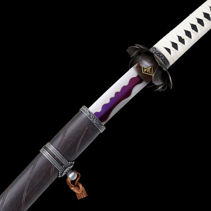 IRL Sekiro Black Mortal Blade Kaimen Katana 1065 Carbon Steel Version