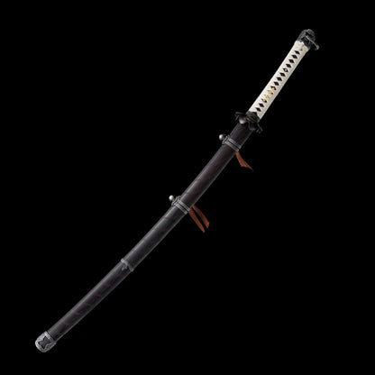 IRL Sekiro Black Mortal Blade Kaimen Katana 1065 Carbon Steel Version