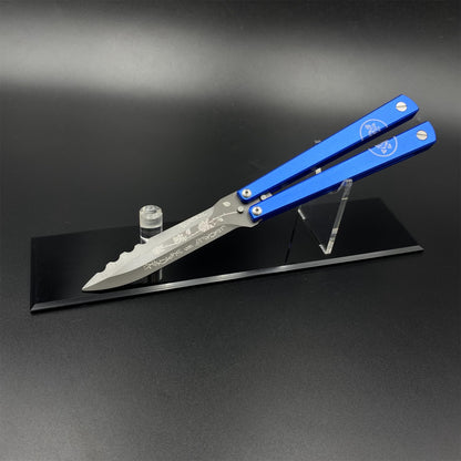 High-End TF2 Black Rose Butterfly Knife Trainer CNC Aluminum Alloy Handle Balisong Trainer