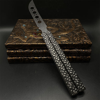 3D Skeleton Skull Relief Balisong Butterfly Knife Trainer