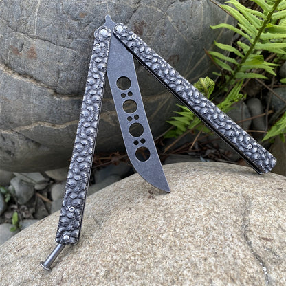3D Skeleton Skull Relief Balisong Butterfly Knife Trainer