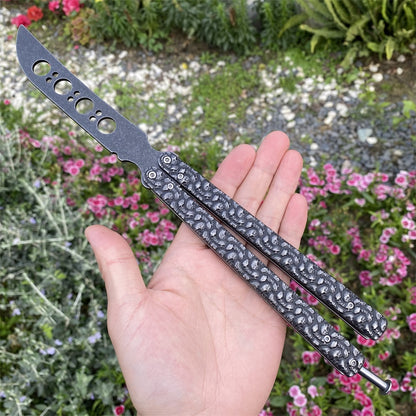 3D Skeleton Skull Relief Balisong Butterfly Knife Trainer