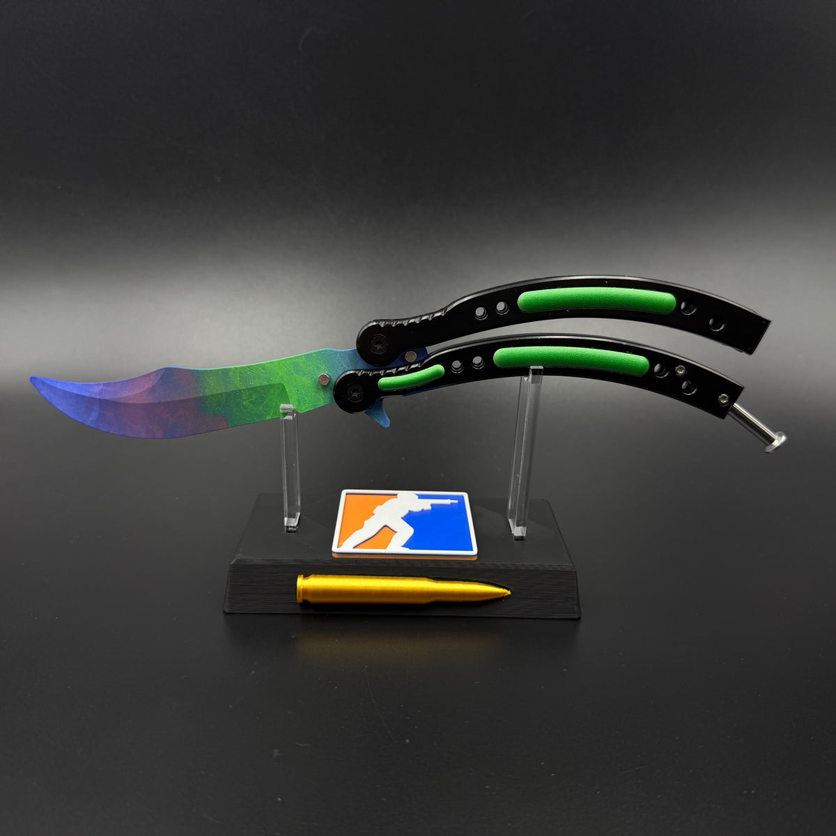 CS Butterfly Knife Gamma Doppler Unsharpened Balisong Trainer