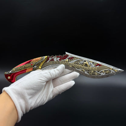 29cm/11.4'' Hot Game S10 Elegy Zinc Alloy Curved Blade Dagger Replica Fantasy Weapon Collection Ornament