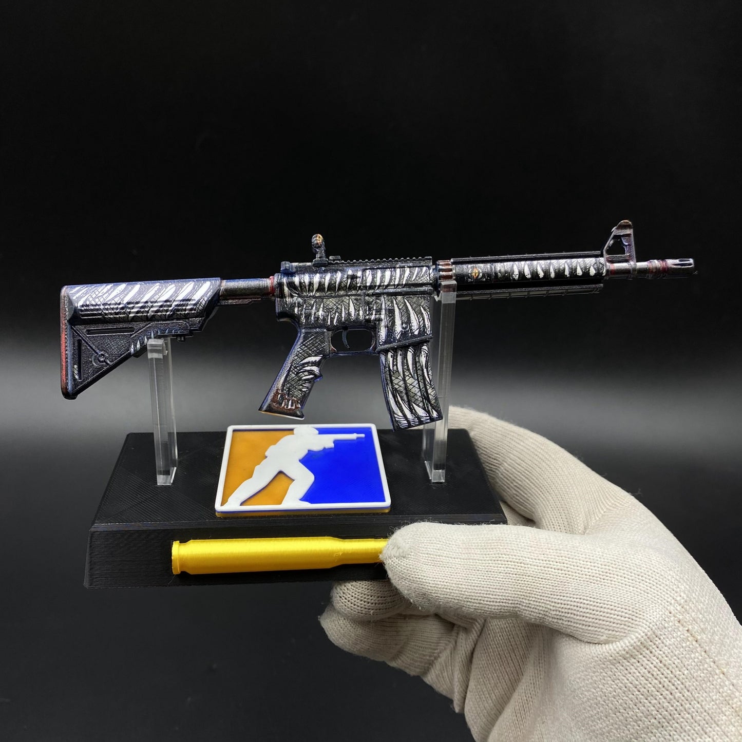 CS M4A4 Zubastick Miniature Gun Metal Replica Rifle Game Fan Collectible Gift