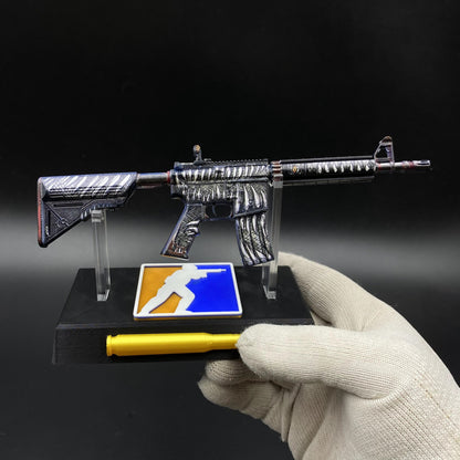 CS M4A4 Zubastick Miniature Gun Metal Replica Rifle Game Fan Collectible Gift