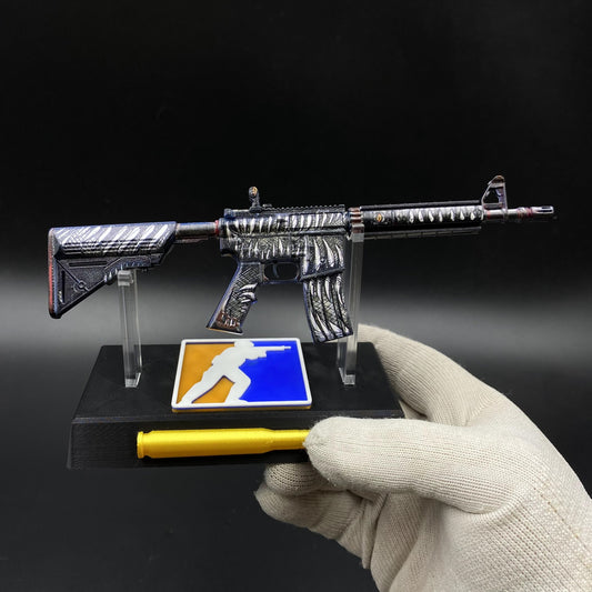 CS M4A4 Zubastick Miniature Gun Metal Replica Rifle Game Fan Collectible Gift