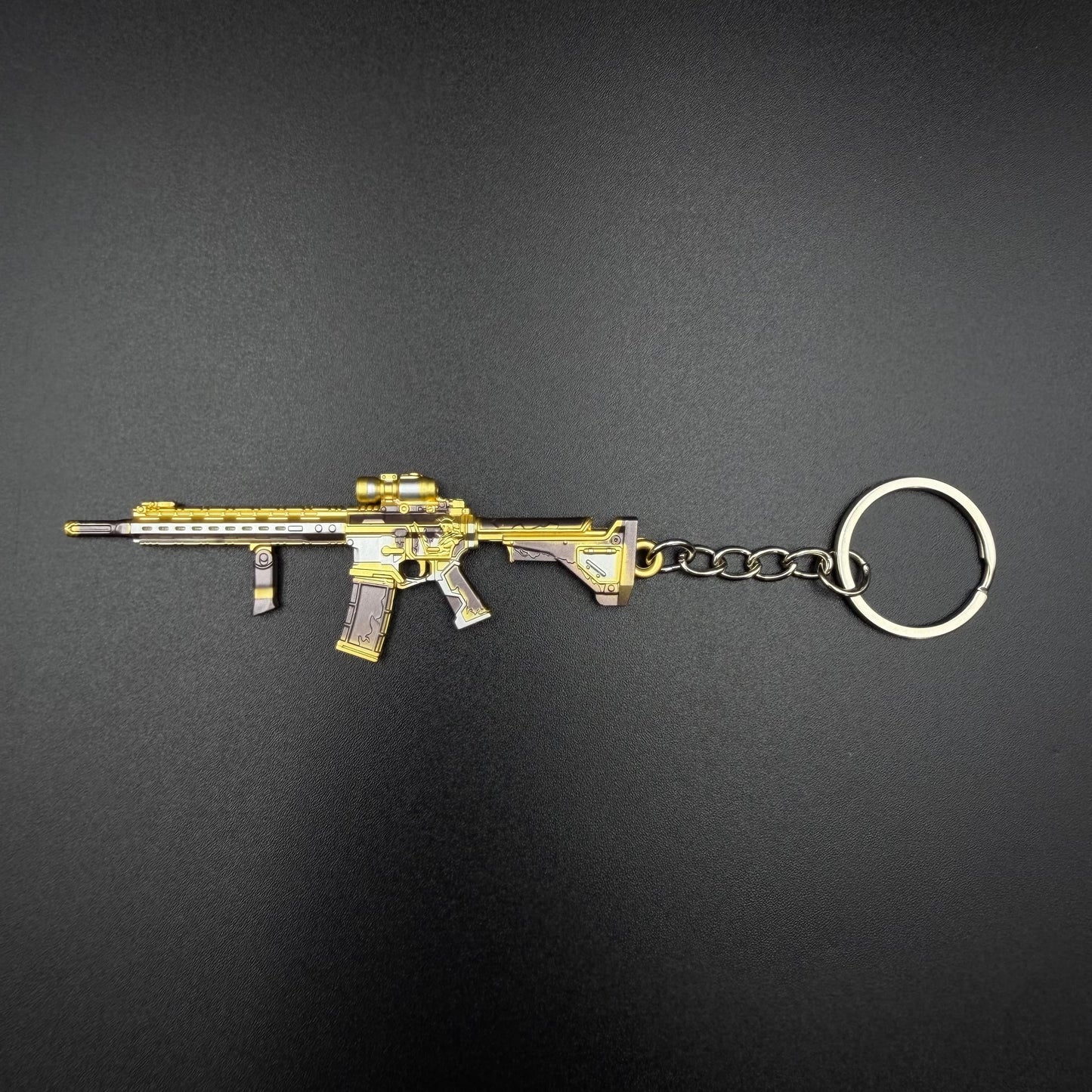 Mini Game Rifle Alloy Keychain Weapon Props Pendant