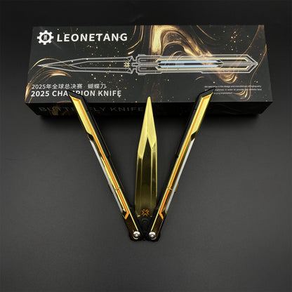 Metal Champions 2025 Butterfly Knife Replica - Dull Blade Prop For Collection